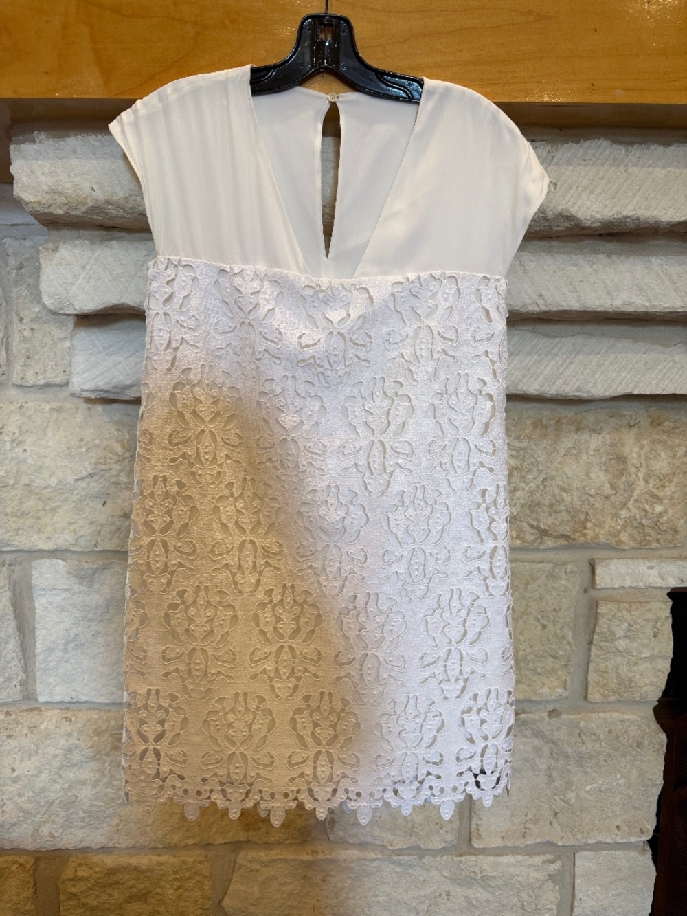 N°21 Alessandro Dell'Acqua White Silk-Blend Lace Shift Dress IT 38 US 2